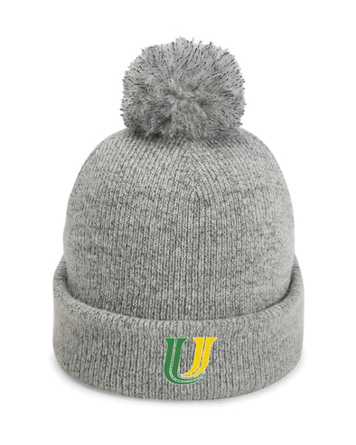 U-High Beanie with Pom EMBROIDERED