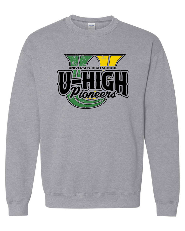 NEW DESIGN Grunged U-High Pioneers Crewneck